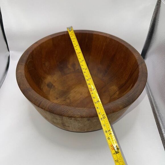 DANSK International MCM Wood DENMARK Staved Teak Chunky Round Large Bowl Salads - Picture 3 of 7